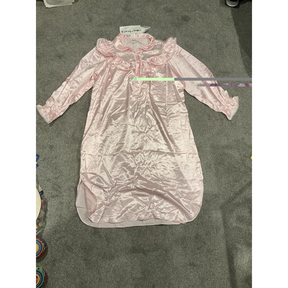 Vintage Pink Satin long nightgown Jaclyn Smith size Large